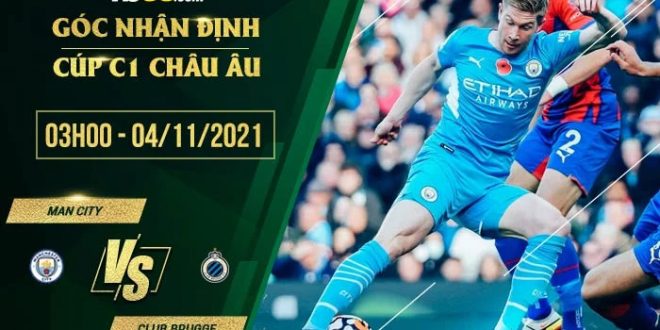 Kèo Man City vs Club Brugge