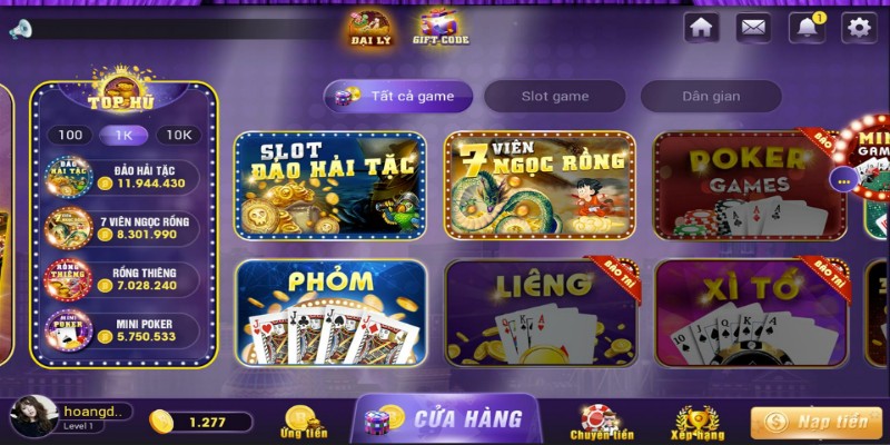 Kho game cược phong phú