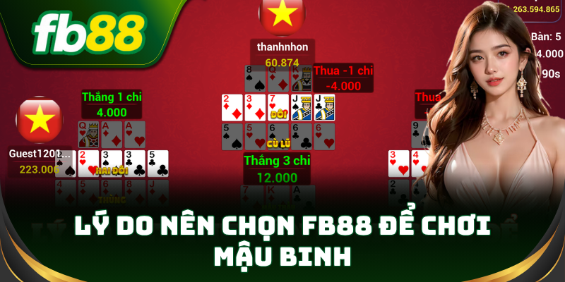 Giao diện chơi Mậu Binh đẹp, dễ theo dõi bài